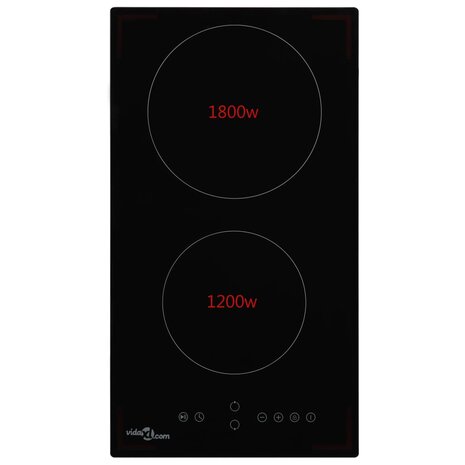 Keramische kookplaat met 2 kookzones aanraakbediening 3000 W 2
