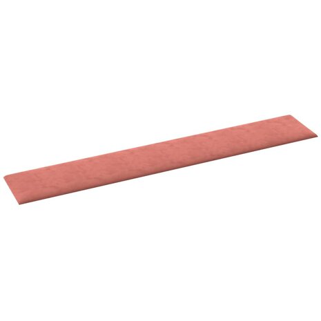 Wandpanelen 12 st 1,62 m² 90x15 cm fluweel roze 5