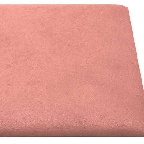 Wandpanelen 12 st 1,62 m² 90x15 cm fluweel roze 6