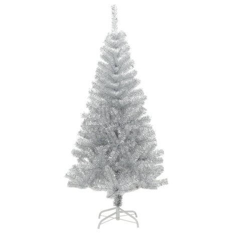 Kunstkerstboom met standaard 120 cm PET zilverkleurig 2