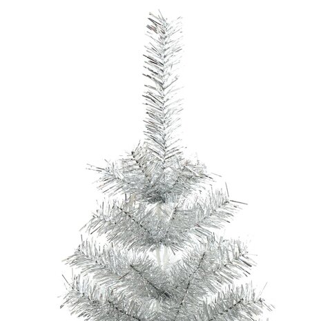 Kunstkerstboom met standaard 120 cm PET zilverkleurig 3
