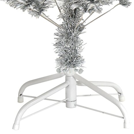 Kunstkerstboom met standaard 120 cm PET zilverkleurig 5