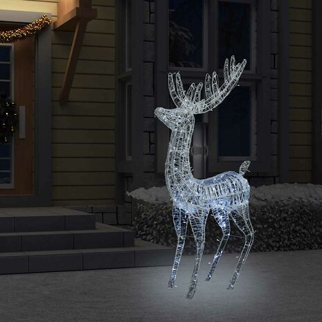 Kerstdecoratie rendier 250 LED&apos;s koudwit 180 cm acryl 3