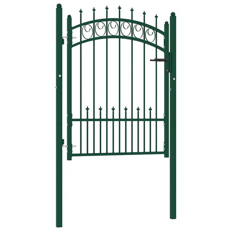 Poort met speerpunten 100x125 cm staal groen 1