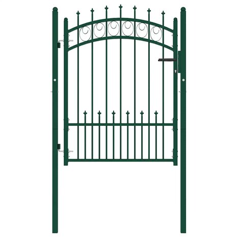 Poort met speerpunten 100x125 cm staal groen 2