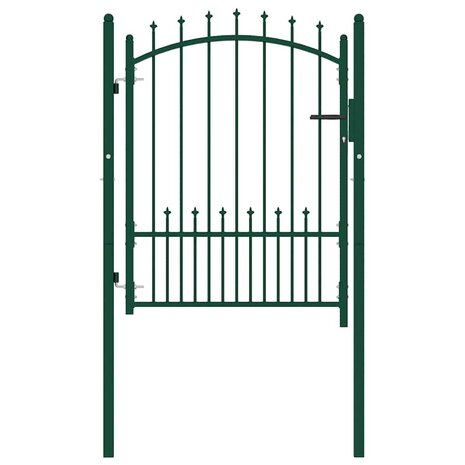 Poort met speerpunten 100x125 cm staal groen 2