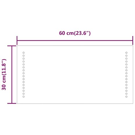 Badkamerspiegel LED 60x30 cm 9