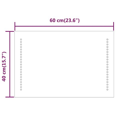 Badkamerspiegel LED 60x40 cm 9