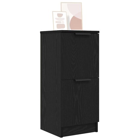 Dressoir Zwart eiken 30 x 30 x 70 cm Bewerkt hout 3