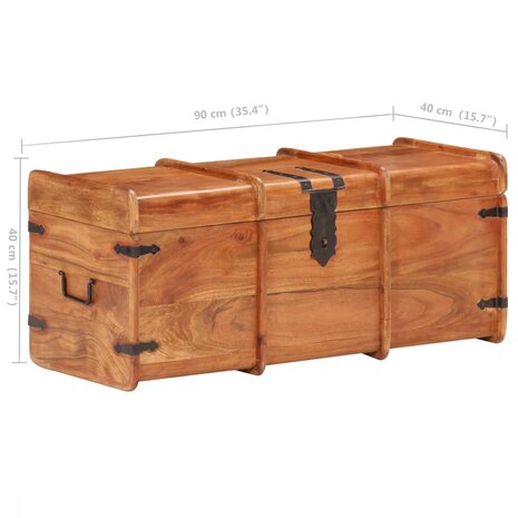 Opbergkist 90x40x40 cm massief acaciahout 8