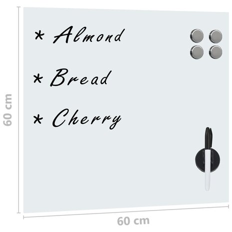 Magneetbord voor aan de wand 60x60 cm glas 5