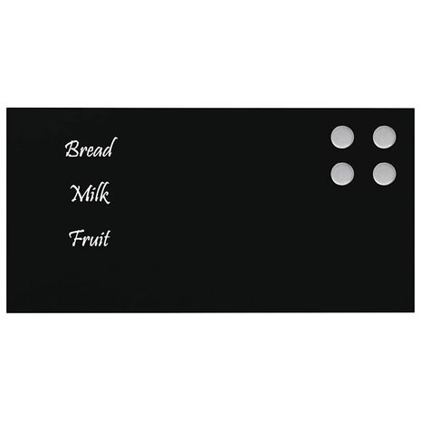 Magneetbord voor aan de wand 40x20 cm gehard glas zwart 3