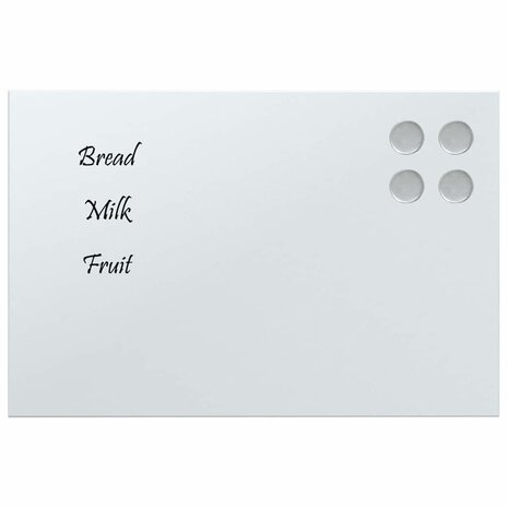 Magneetbord voor aan de wand 40x30 cm gehard glas wit 3