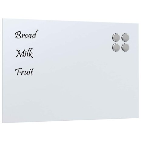 Wandmagneetbord 60x40 cm gehard glas wit 2