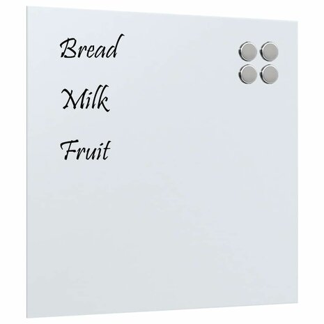 Wandmagneetbord 60x60 cm gehard glas wit 2
