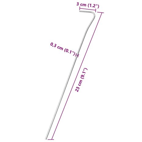 Tentharingen 50 st Ø3 mm 23 cm gegalvaniseerd staal 5