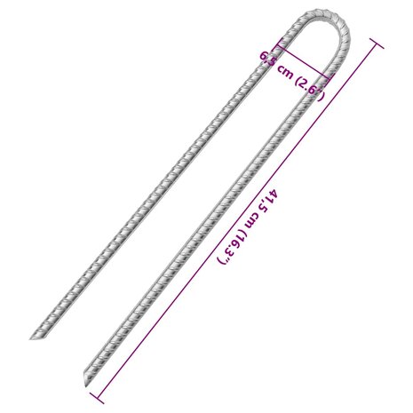 Tentharingen 12 st U-vormig Ø12 mm 41,5 cm gegalvaniseerd staal 5