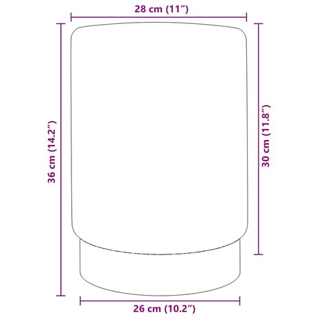 Kruk fluweel 28 x 36 cm paars en goudkleurig 4