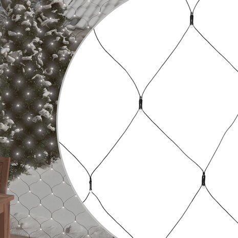 Kerstnetverlichting 204 LED&apos;s binnen en buiten 3x2 m koudwit 1