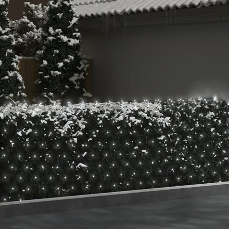 Kerstnetverlichting 204 LED&apos;s binnen en buiten 3x2 m koudwit 3