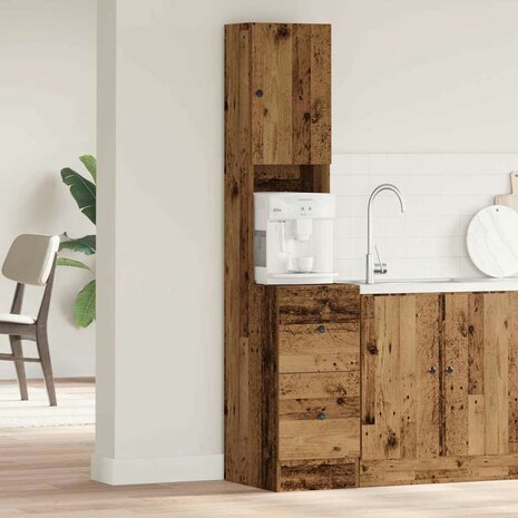 Keukenkast met lade met plank met opslag Oud hout Bewerkt hout 1
