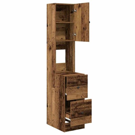 Keukenkast met lade met plank met opslag Oud hout Bewerkt hout 5