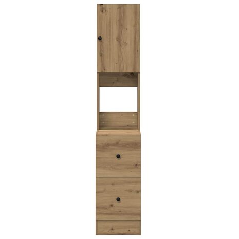 Keukenkast met lade artisanaal eikenkleurig Bewerkt hout 6