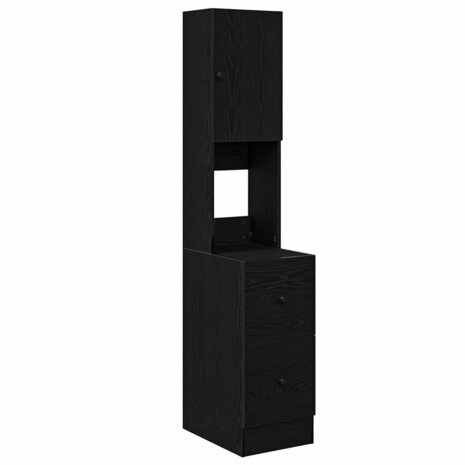 Keukenkast met lade met plank Zwart eiken Bewerkt hout 2