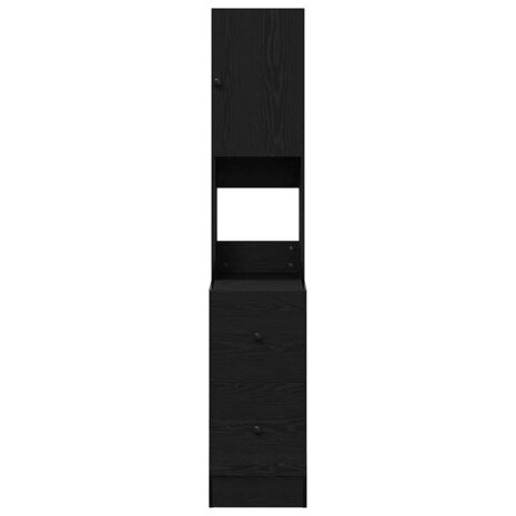 Keukenkast met lade met plank Zwart eiken Bewerkt hout 6