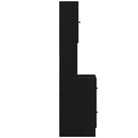 Keukenkast met lade met plank Zwart eiken Bewerkt hout 7