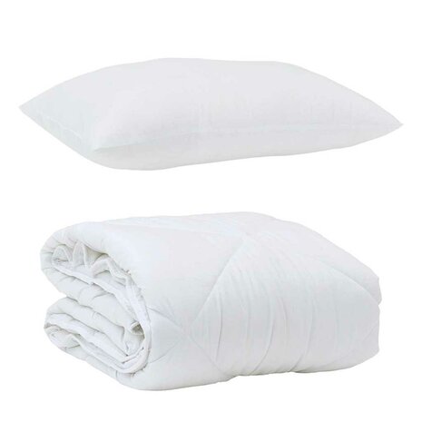 All-season dekbed met kussen 2 pcs Wit 140 x 220 cm Microfibre 2