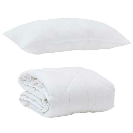 All-season dekbed met kussen 2 pcs Wit 140 x 220 cm Microfibre 2