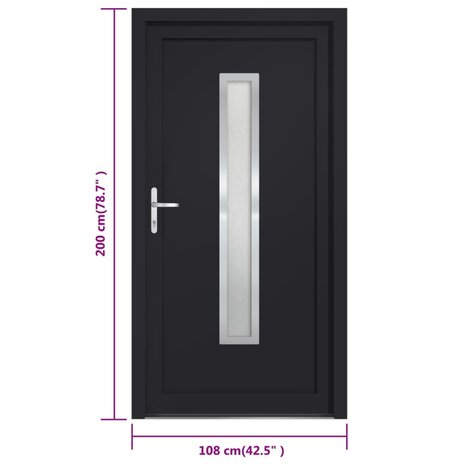 Voordeur 108x200 cm PVC antracietkleurig 9