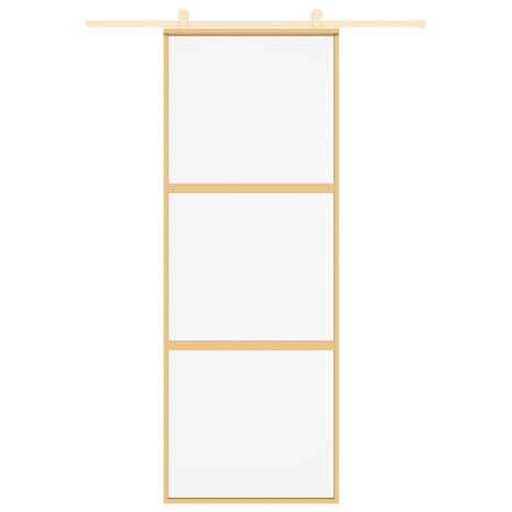 Schuifdeur 76x205 cm helder ESG-glas en aluminium goudkleurig 3