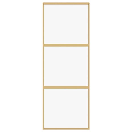 Schuifdeur 76x205 cm helder ESG-glas en aluminium goudkleurig 4