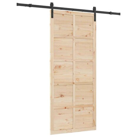 Schuifdeur Bruin 90 x 208 cm Massief grenenhout 2