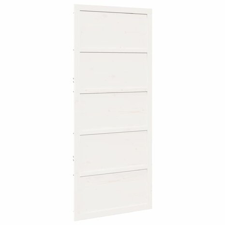 Schuifdeur Wit 80 x 208 cm Massief grenenhout 2
