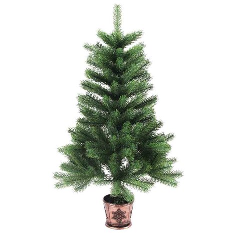 Kunstkerstboom met levensechte naalden 90 cm groen 1