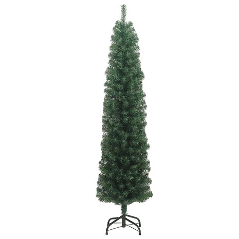 Kunstkerstboom met standaard smal 210 cm PVC groen 3