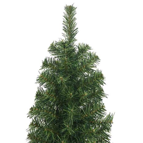 Kunstkerstboom met standaard smal 210 cm PVC groen 4