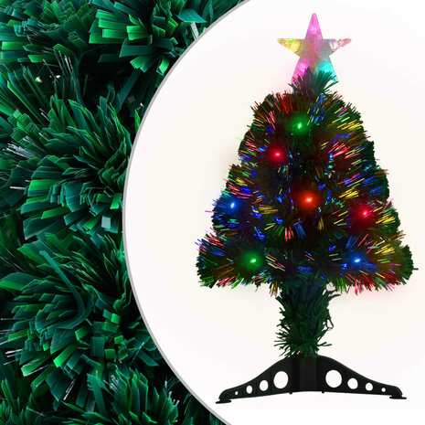 Kerstboom met LED en standaard 64 cm glasvezel 1