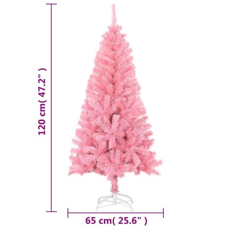 Kunstkerstboom met standaard 120 cm PVC roze 6