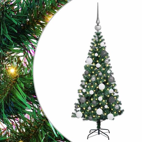 Kunstkerstboom met decoratieve touwlichten Groen 120 cm PVC 2