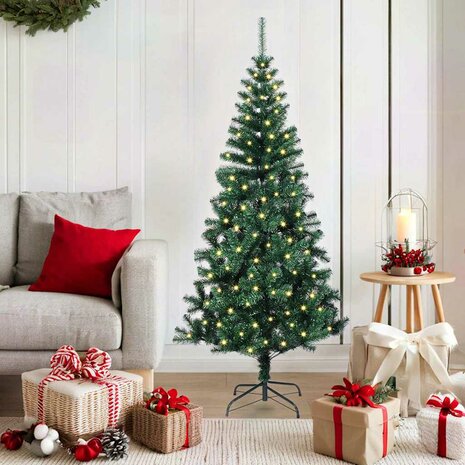 Kunstkerstboom met decoratieve touwlichten Groen 150 cm PVC 1