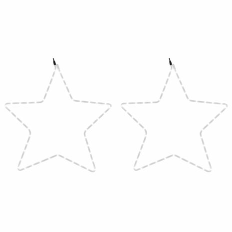 Kerstfiguren sterren met 48 LED&apos;s 2 st 56 cm warmwit 3
