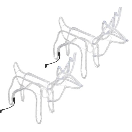 Kerstfiguur rendier 2 st 60x30x60 cm warmwit 3