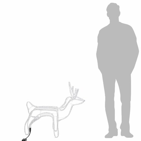 Kerstfiguur rendier 2 st 60x30x60 cm warmwit 7