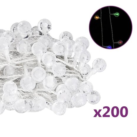 Lichtsnoer met 200 LED&apos;s 8 functies meerkleurig 20 m 2