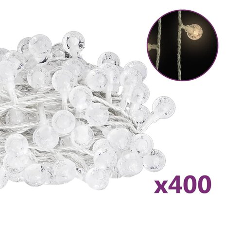 Lichtsnoer met 400 LED&apos;s 8 functies warmwit 40 m 2