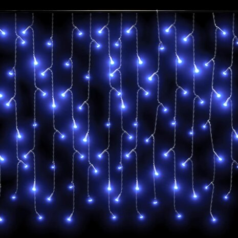 Lichtgordijn met 400 LED&apos;s en 8 functies 10 m blauw 5